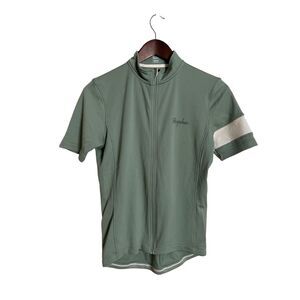 Rapha Men's Sage Green Cycling Jersey with White Sleeve Stripe